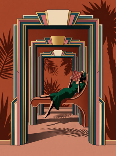 Art Deco Reading Lounge Wall Art Decor