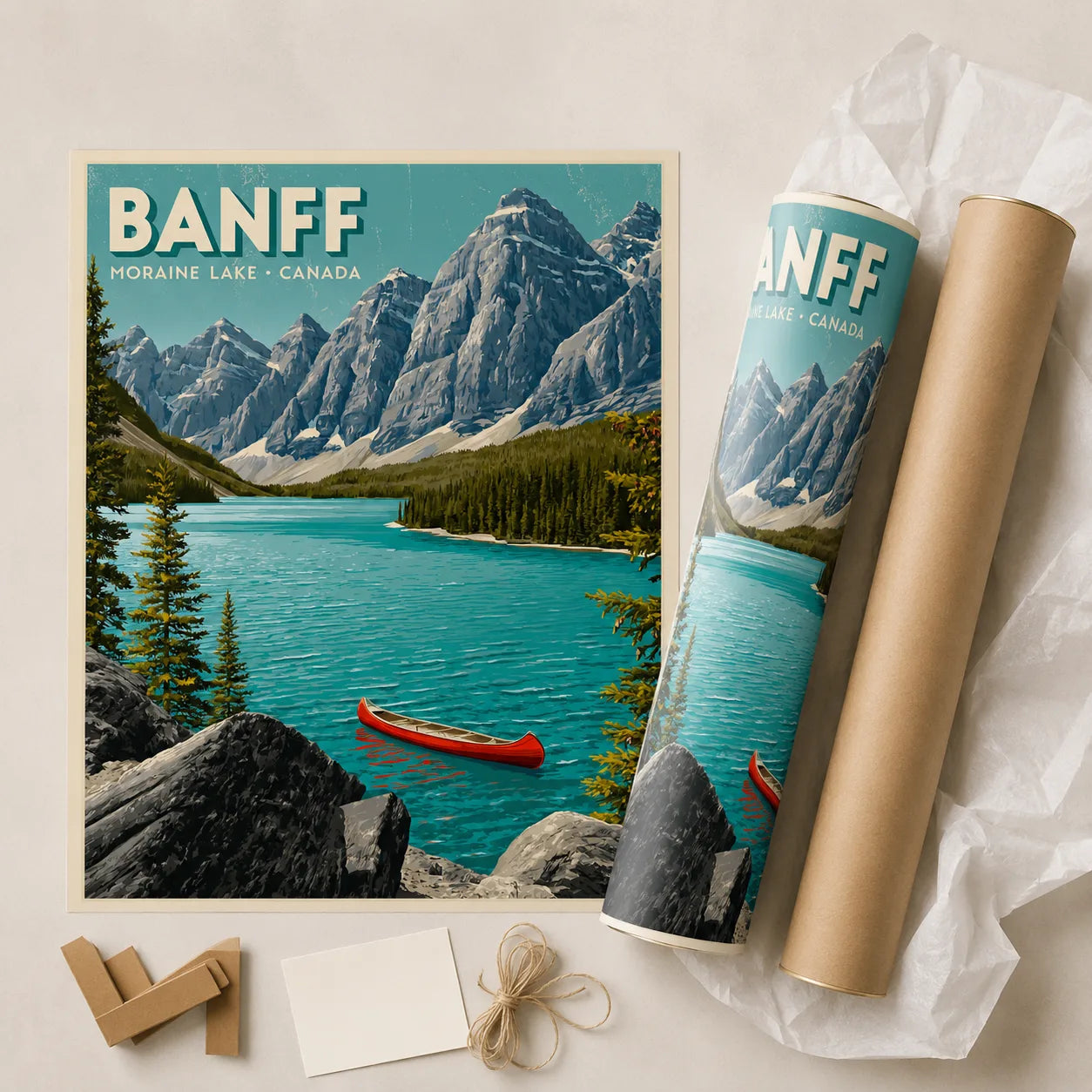 Banff Moraine Lake Wall Art Decor - Wall Art Decor - back view