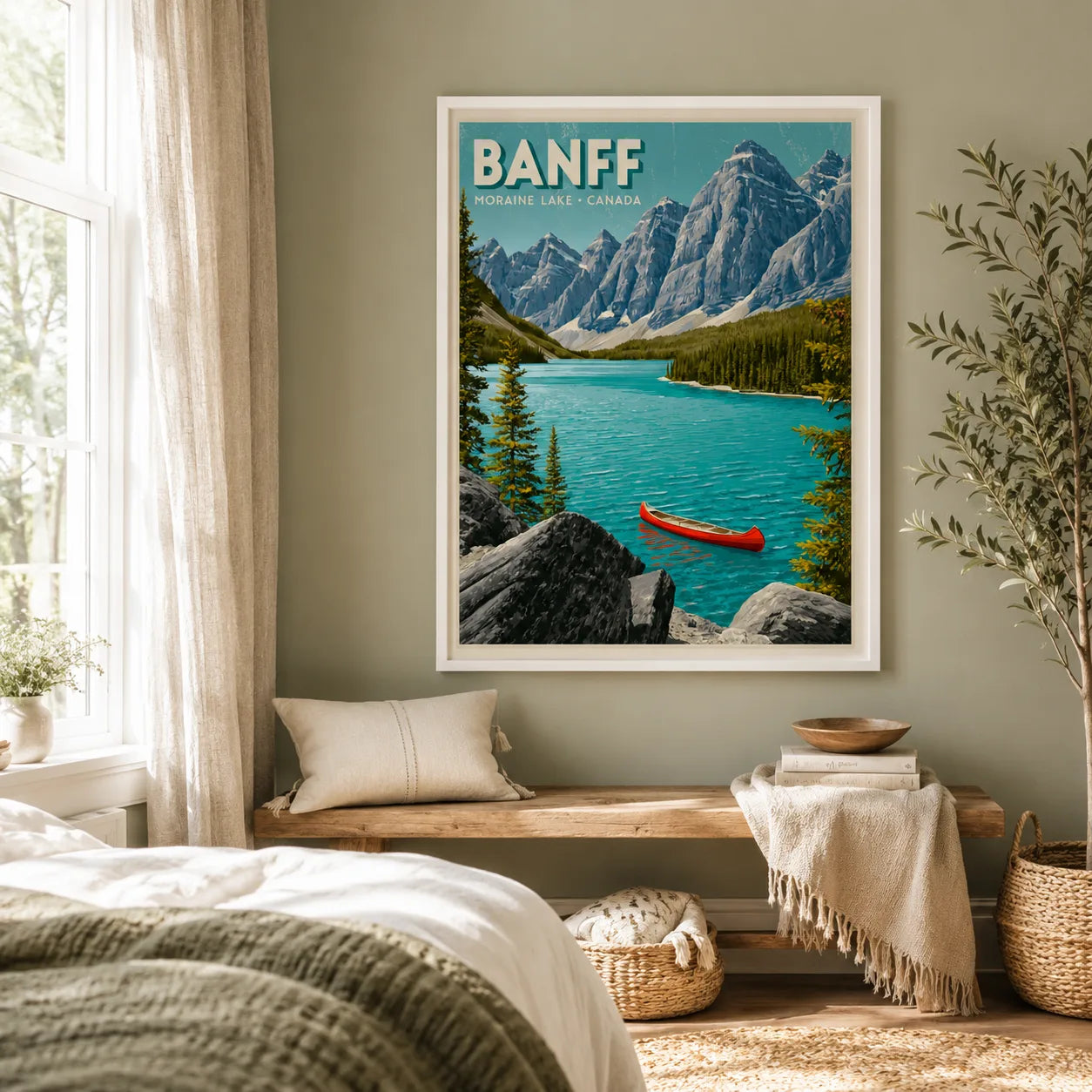 Banff Moraine Lake Wall Art Decor - Wall Art Decor - in use