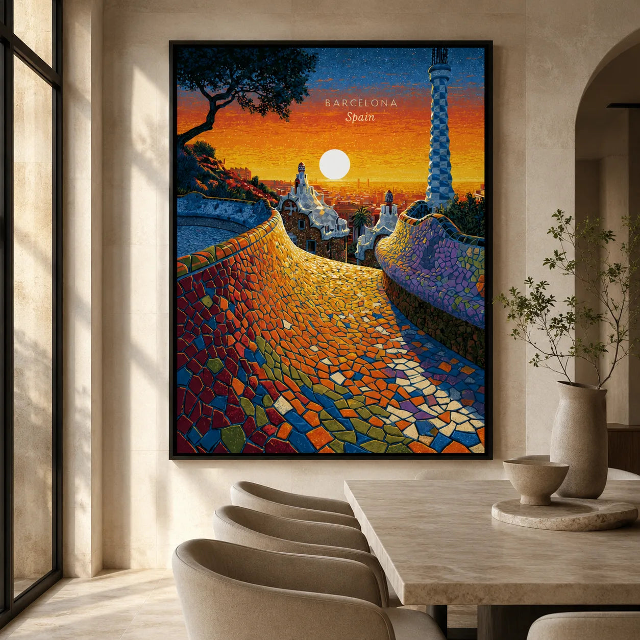 Barcelona Park Guell Wall Art Decor - Wall Art Decor - close up