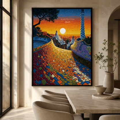 Barcelona Park Guell Wall Art Decor - Wall Art Decor - close up