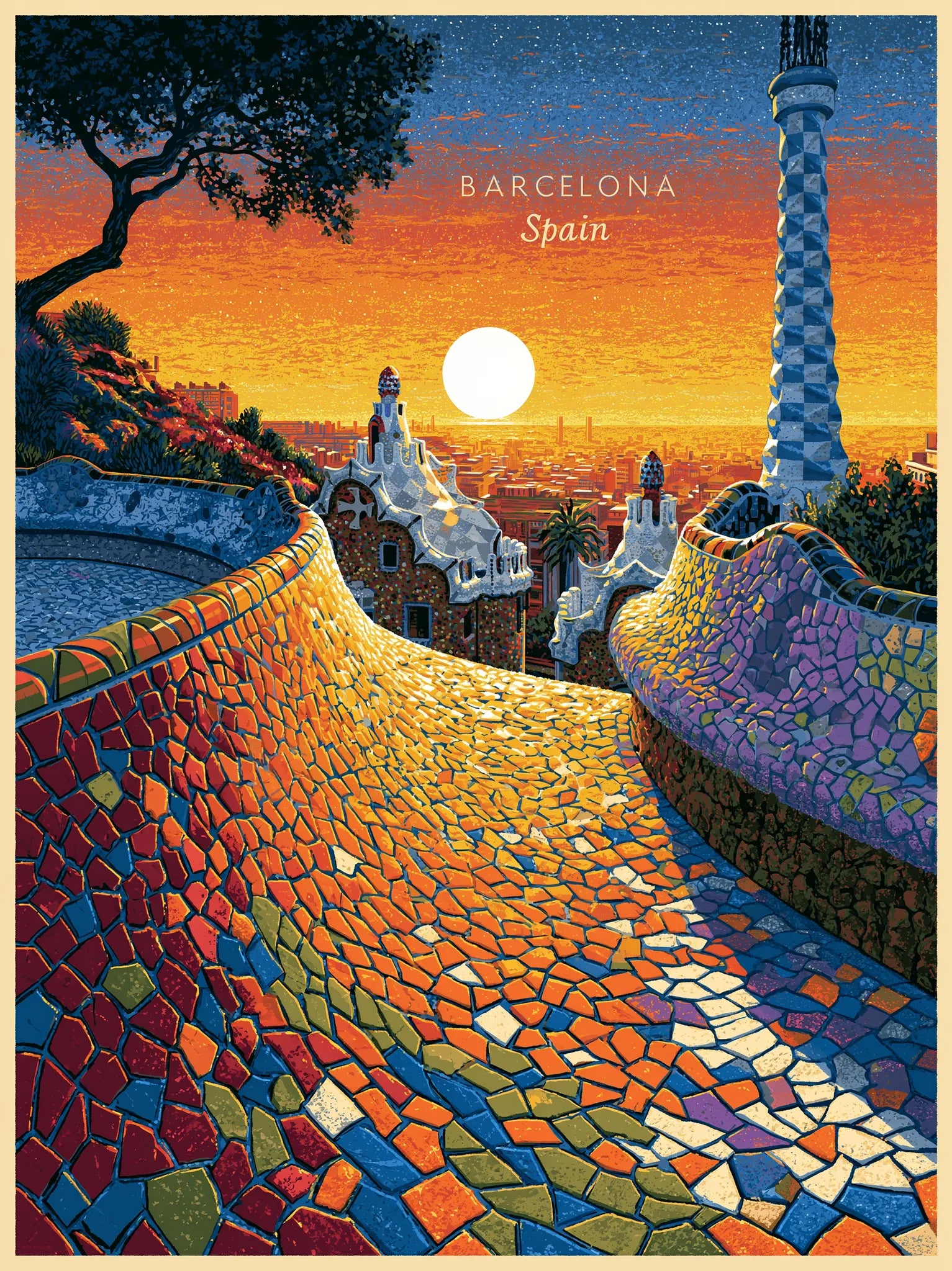 Barcelona Park Guell Wall Art Decor - Wall Art Decor - front view