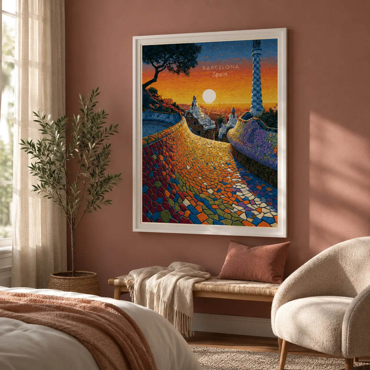 Barcelona Park Guell Wall Art Decor - Wall Art Decor - in use