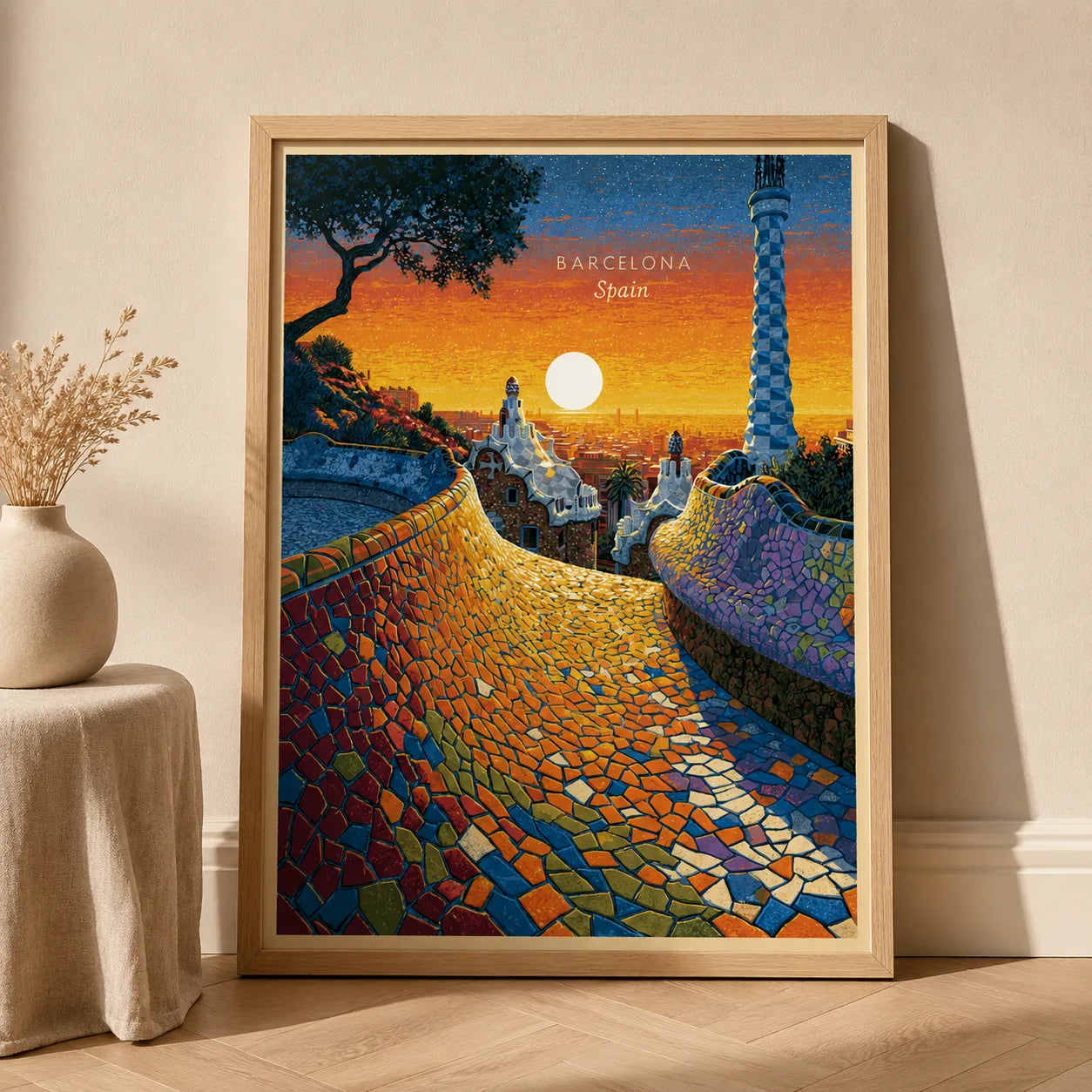 Barcelona Park Guell Wall Art Decor - Wall Art Decor - side view