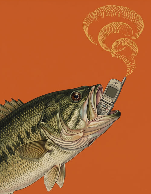 Bass on the Phone Wall Art Decor