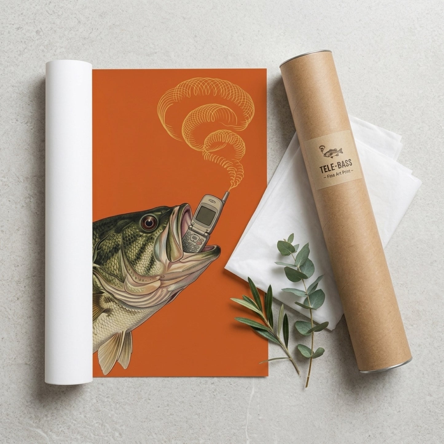 Bass on the Phone Wall Art Decor preview 10