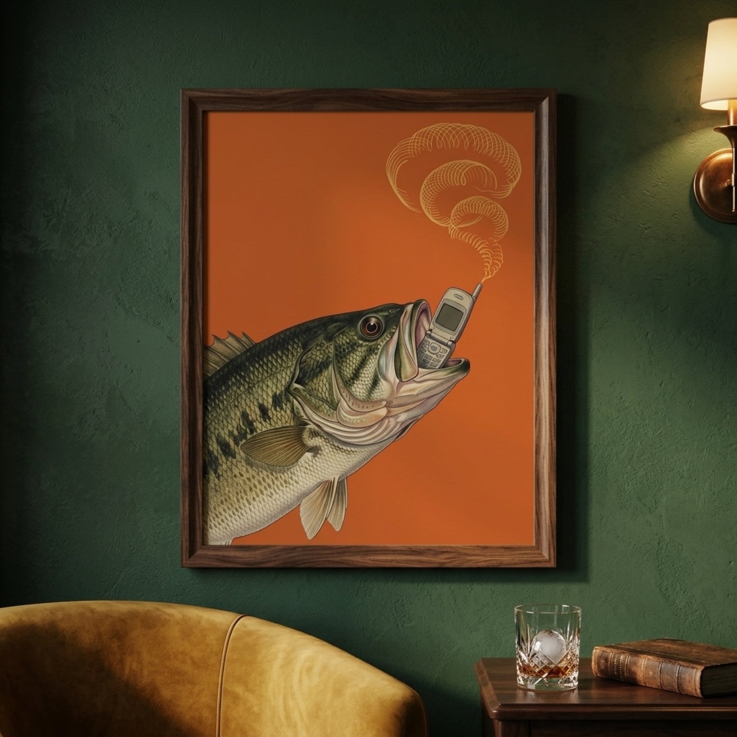 Bass on the Phone Wall Art Decor preview 11
