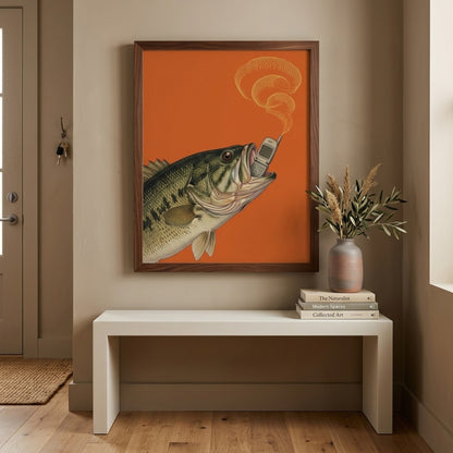 Bass on the Phone Wall Art Decor preview 3