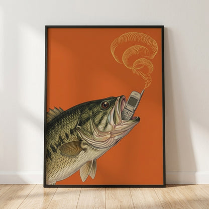 Bass on the Phone Wall Art Decor preview 4