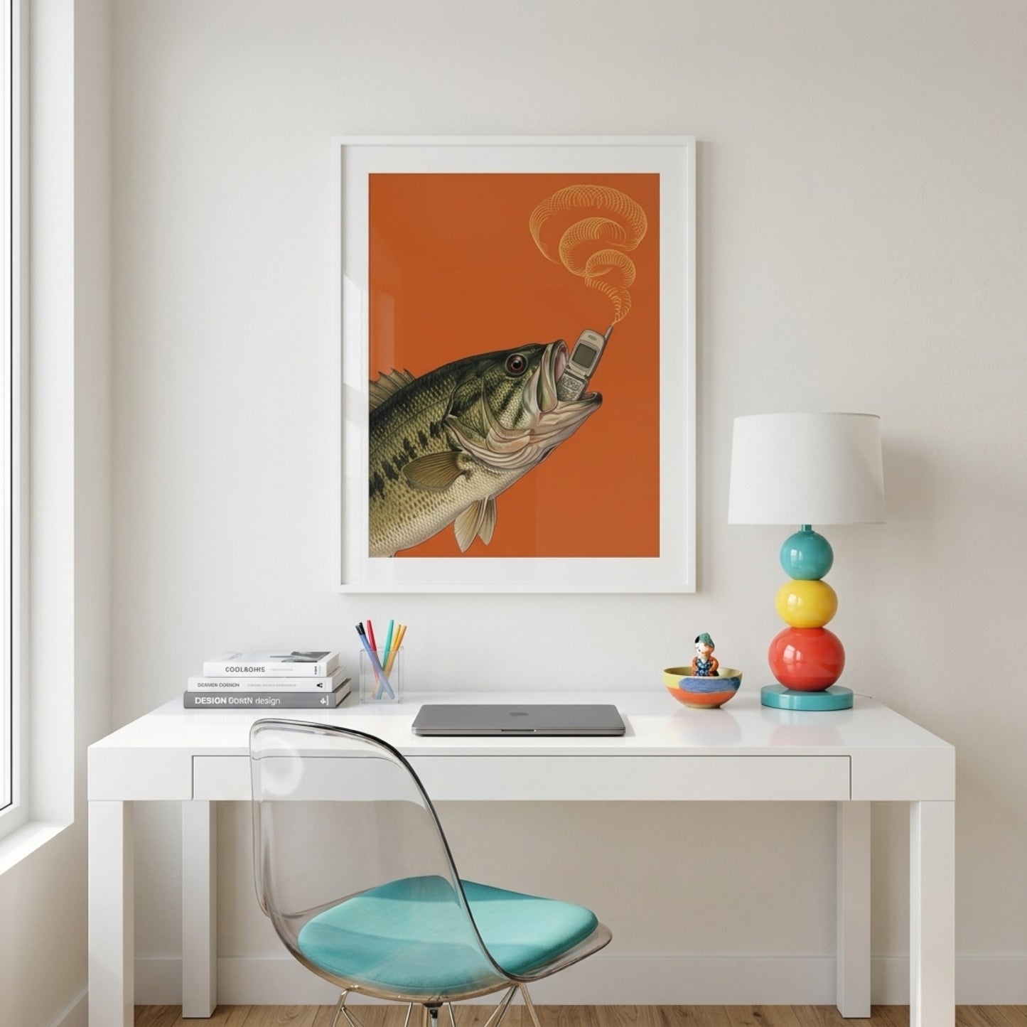 Bass on the Phone Wall Art Decor preview 8