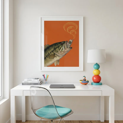 Bass on the Phone Wall Art Decor preview 8