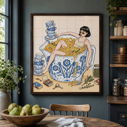 Bathing in Mac and Cheese Wall Art Decor preview 7