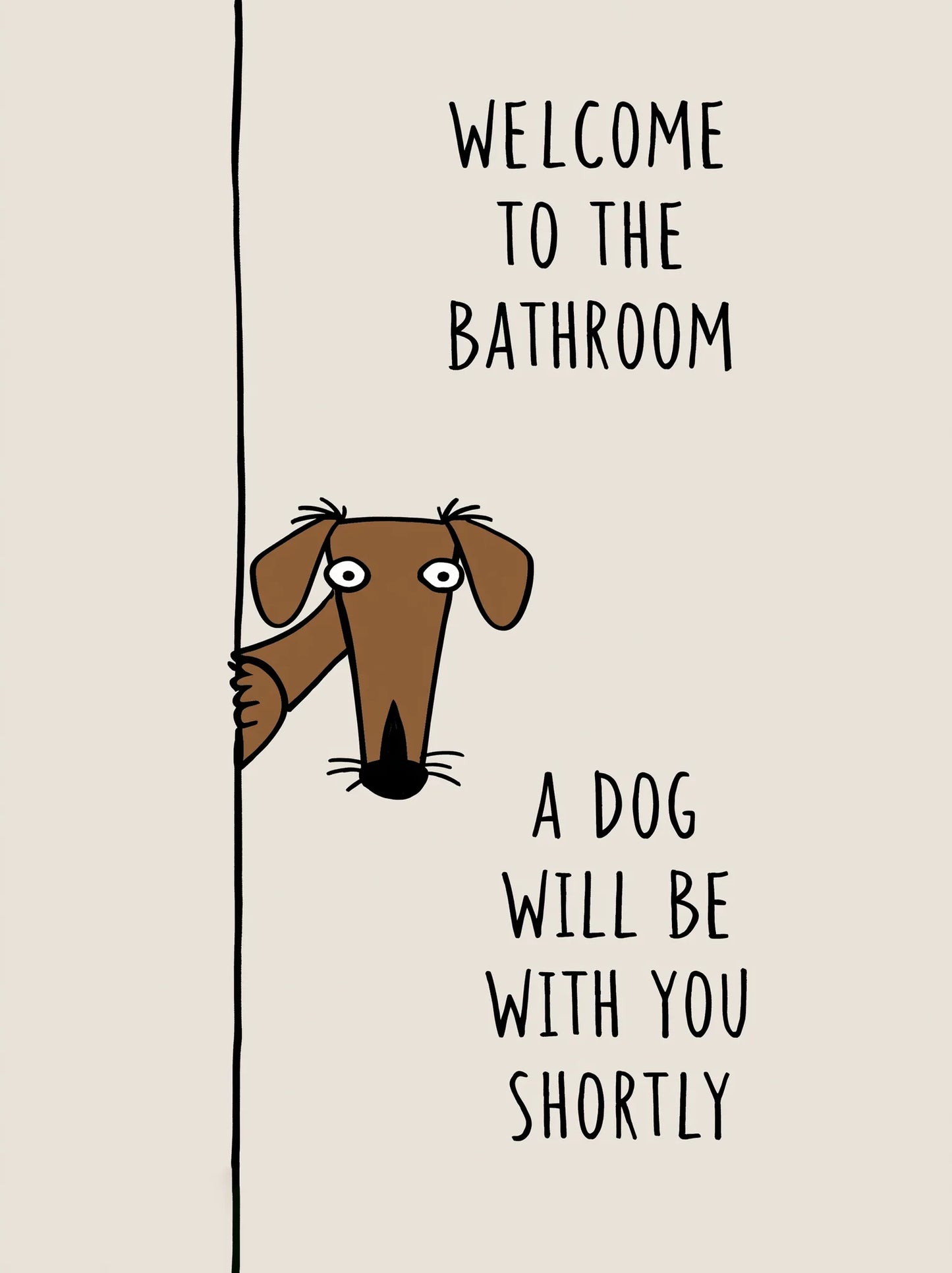 Bathroom Dog Humor Wall Art Decor - Wall Art Decor - front view