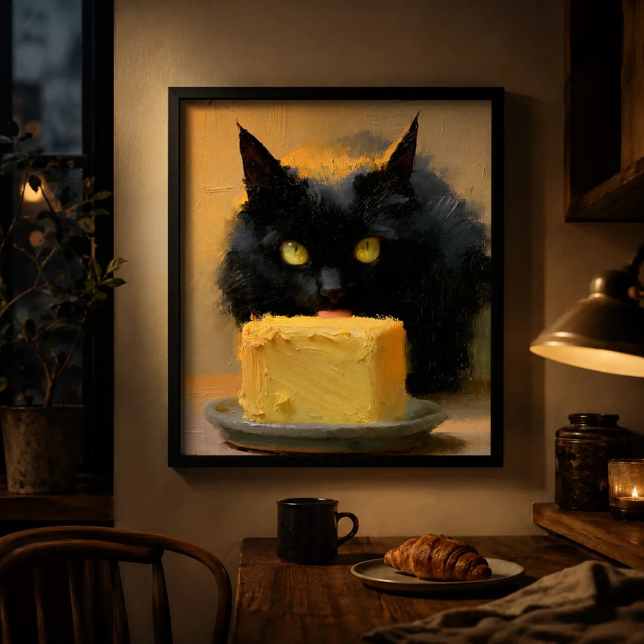 Black Cat Eating Cake Wall Art Decor - Wall Art Decor - view 13