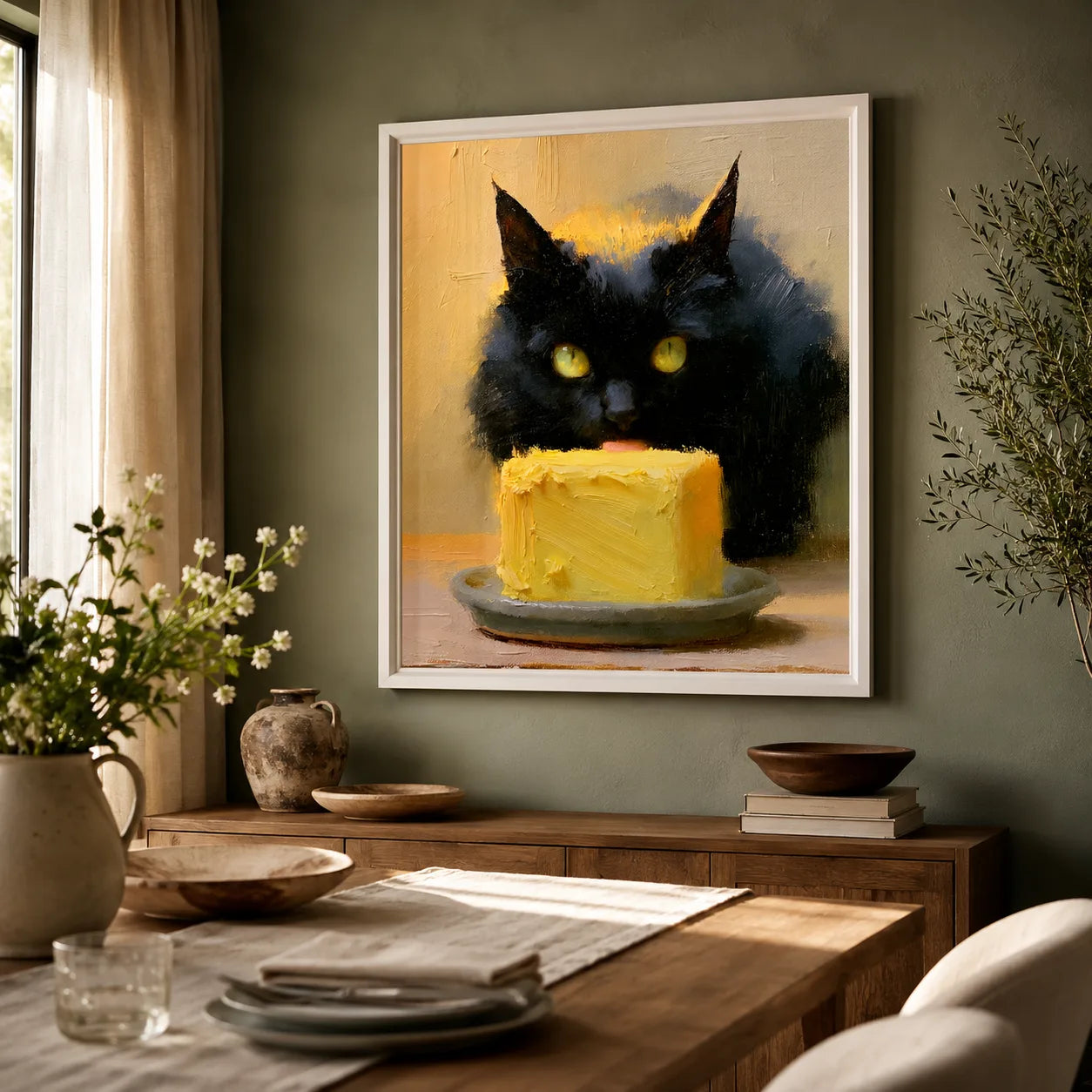 Black Cat Eating Cake Wall Art Decor - Wall Art Decor - view 15