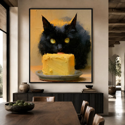 Black Cat Eating Cake Wall Art Decor - Wall Art Decor - view 17