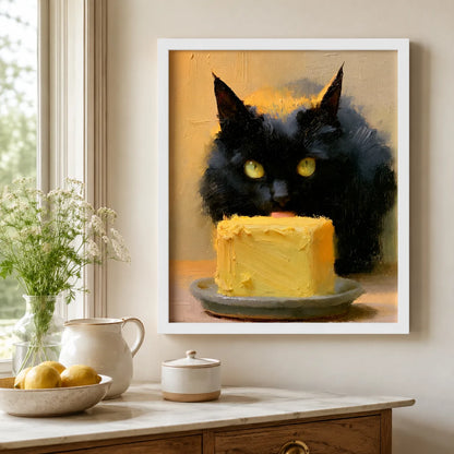 Black Cat Eating Cake Wall Art Decor - Wall Art Decor - view 18
