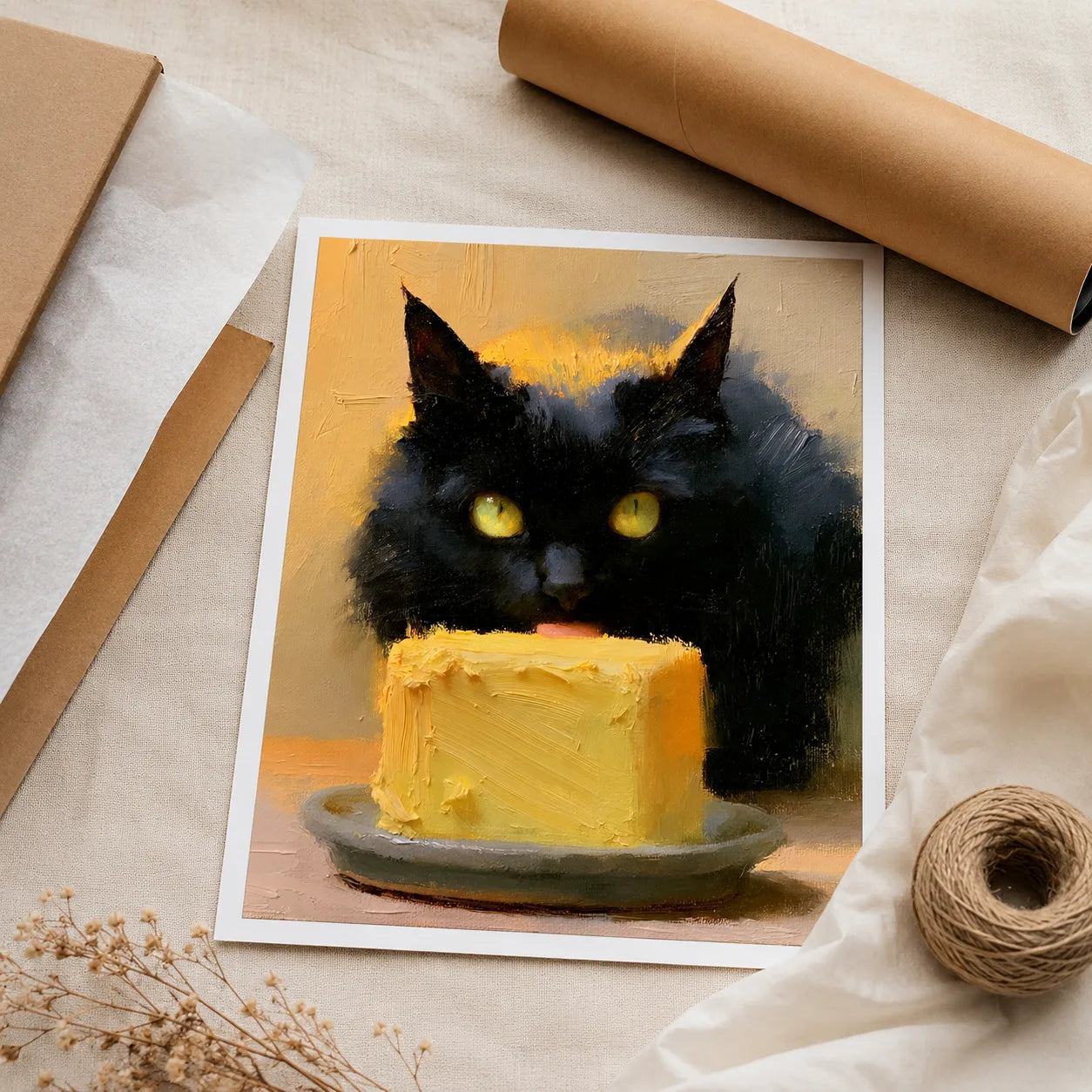 Black Cat Eating Cake Wall Art Decor - Wall Art Decor - view 20