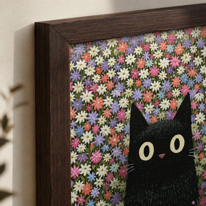 Black Cat Flower Garden Wall Art Decor - Wall Art Decor - packaging