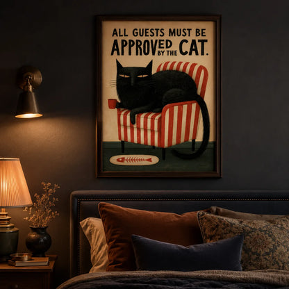 Black Cat Guest Approval Wall Art Decor - Wall Art Decor - lifestyle