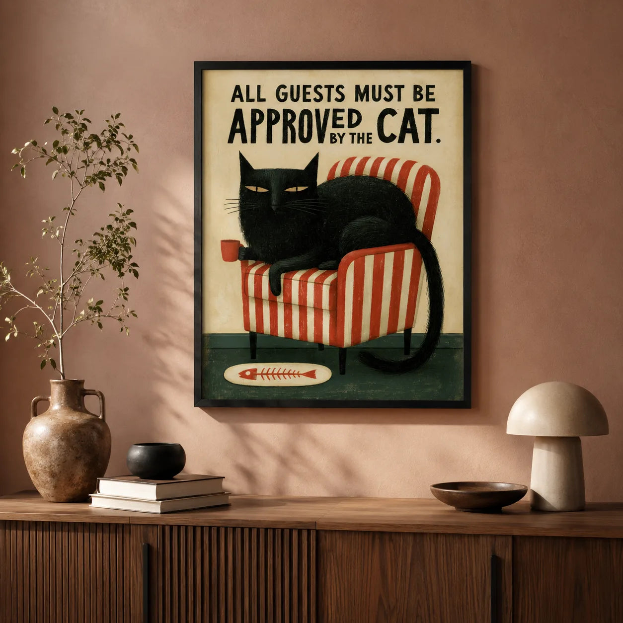 Black Cat Guest Approval Wall Art Decor - Wall Art Decor - view 11