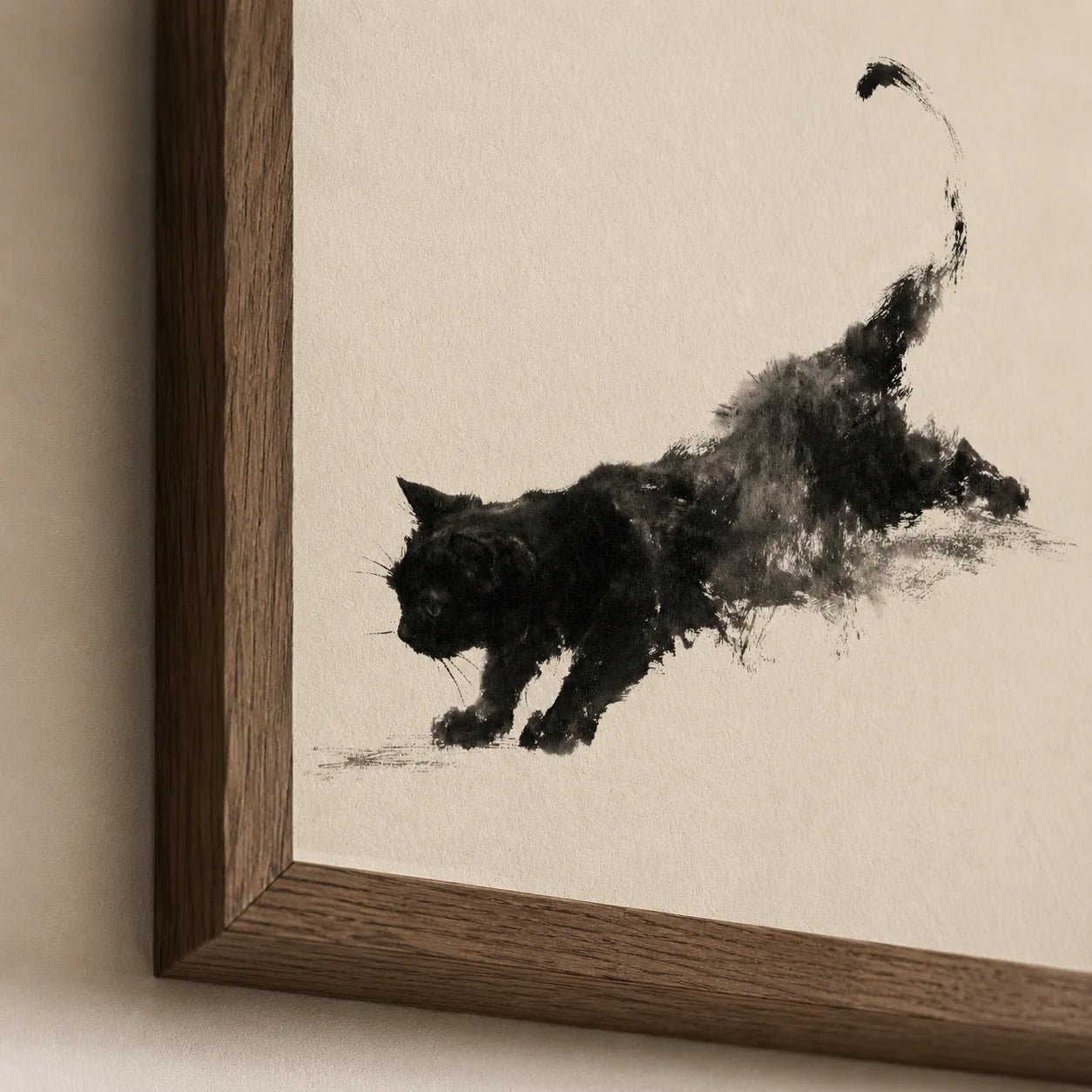Black Cat Ink Wash Wall Art Decor - Wall Art Decor - packaging