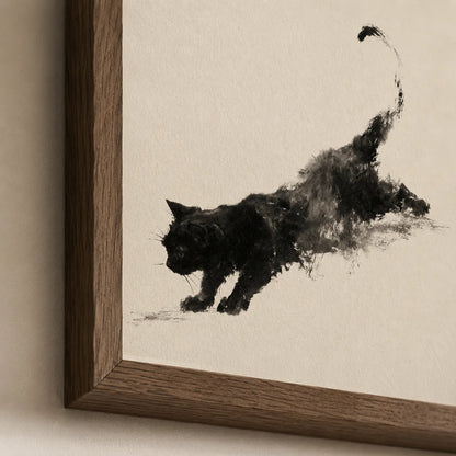Black Cat Ink Wash Wall Art Decor - Wall Art Decor - packaging