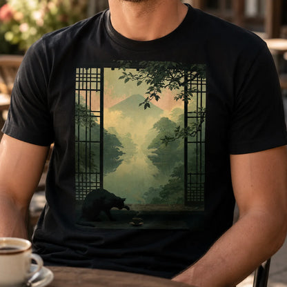 Black Cat Japanese Garden Wall Art Decor - Wall Art Decor - view 12