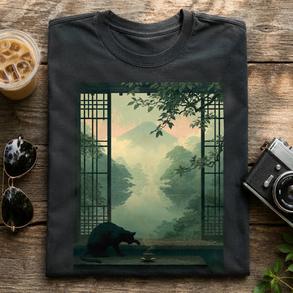 Black Cat Japanese Garden Wall Art Decor - Wall Art Decor - view 14