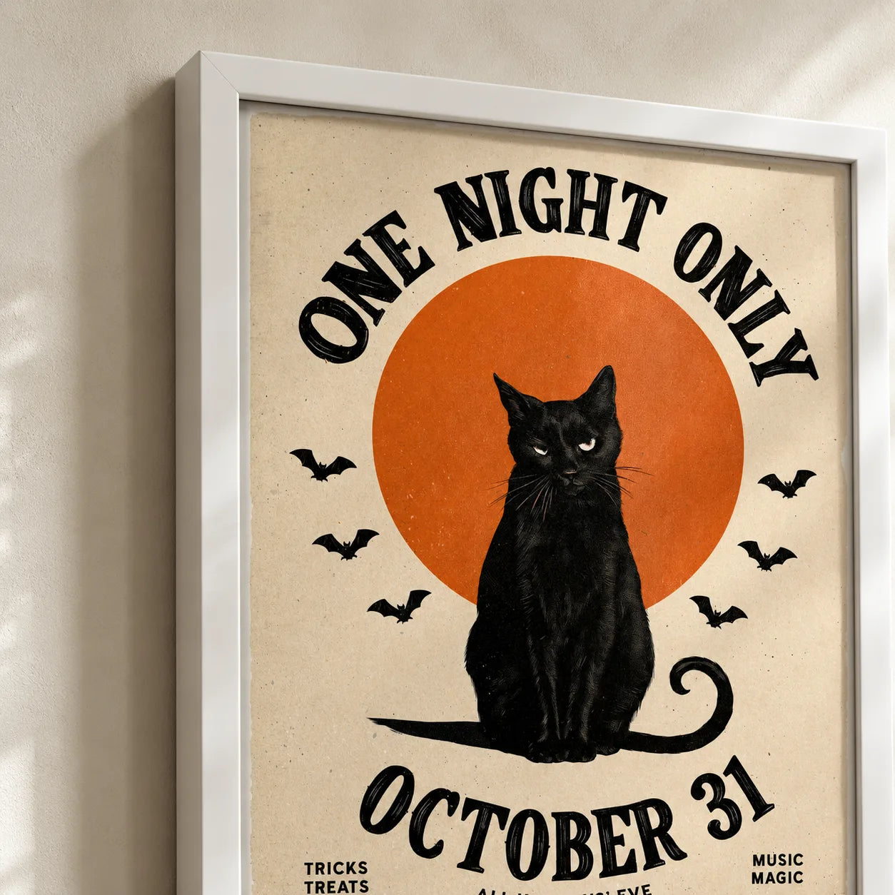 Black Cat One Night Only Wall Art Decor - Wall Art Decor - packaging