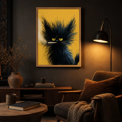 Black Cat Smoking Wall Art Decor - Wall Art Decor - lifestyle