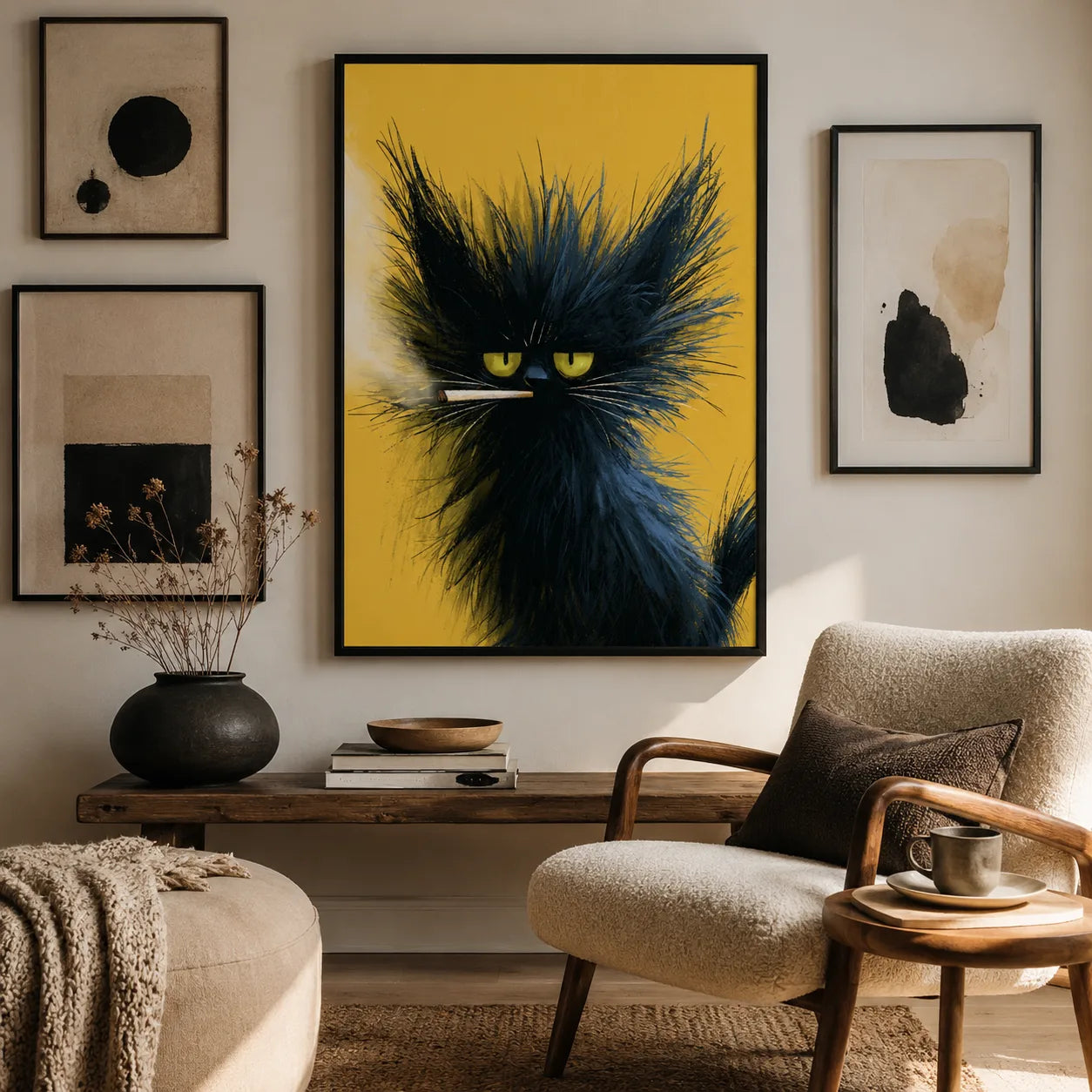 Black Cat Smoking Wall Art Decor - Wall Art Decor - view 11