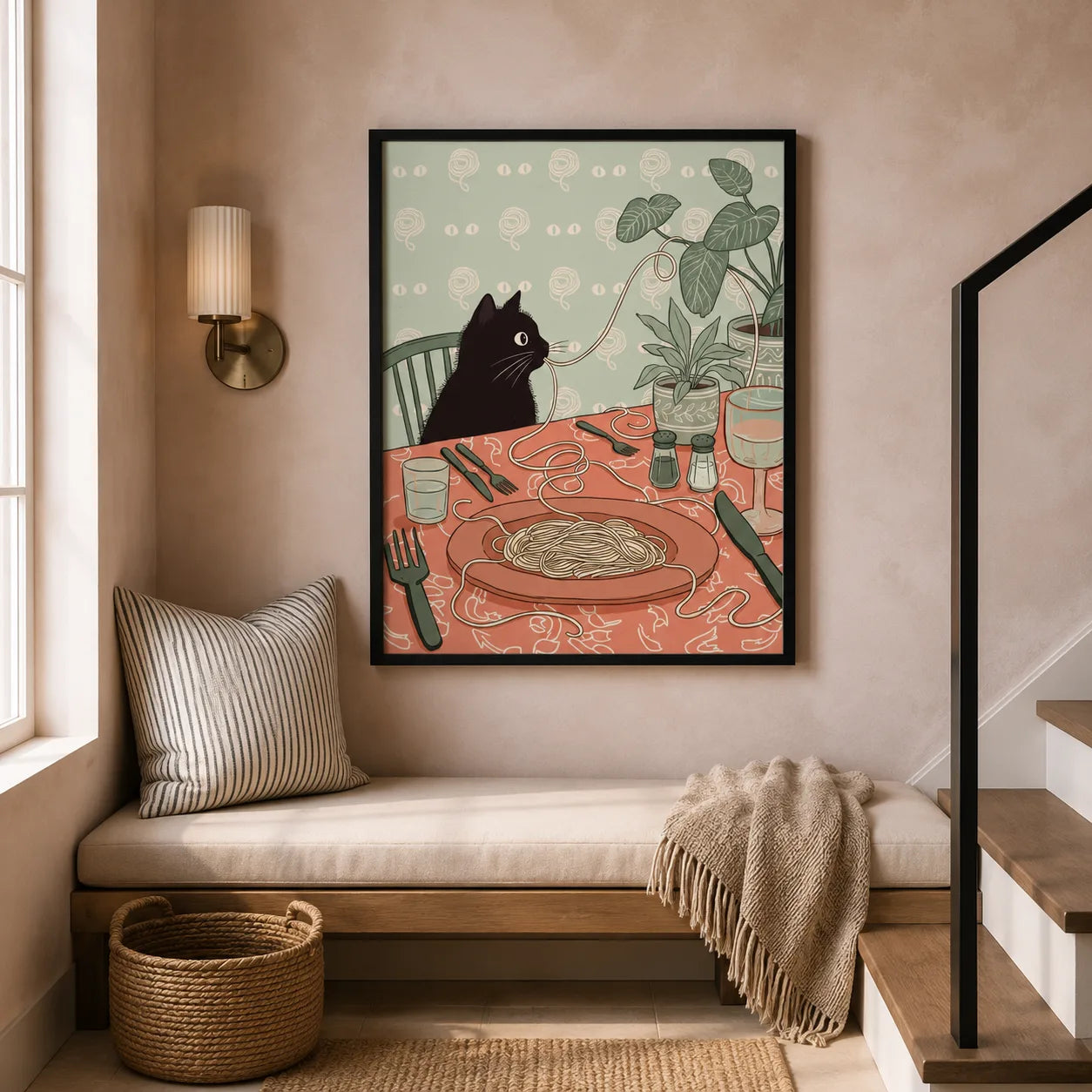 Black Cat Spaghetti Dinner Wall Art Decor - Wall Art Decor - view 11