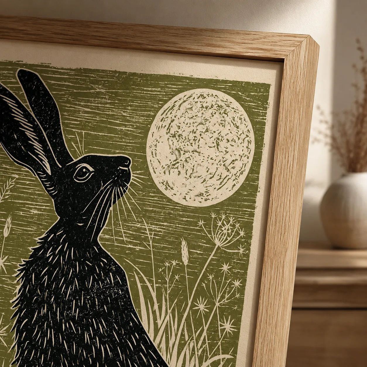 Black Hare Moon Wall Art Decor - Wall Art Decor - packaging