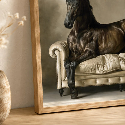 Black Horse on Sofa Wall Art Decor - Wall Art Decor - packaging