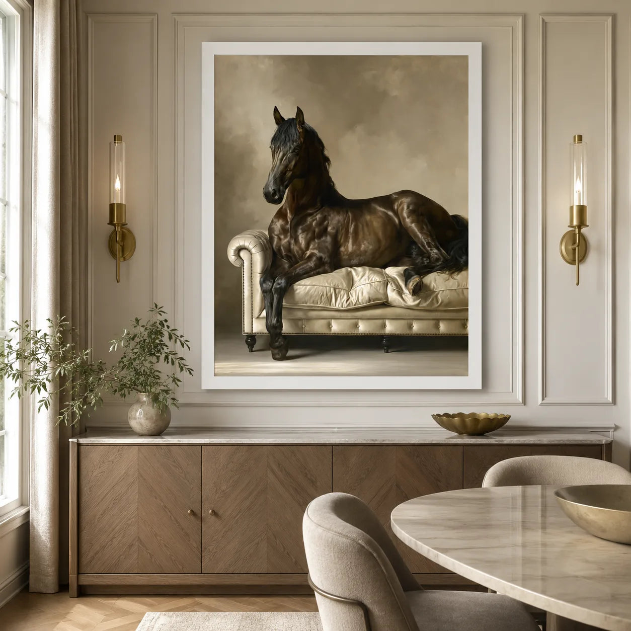 Black Horse on Sofa Wall Art Decor - Wall Art Decor - view 11