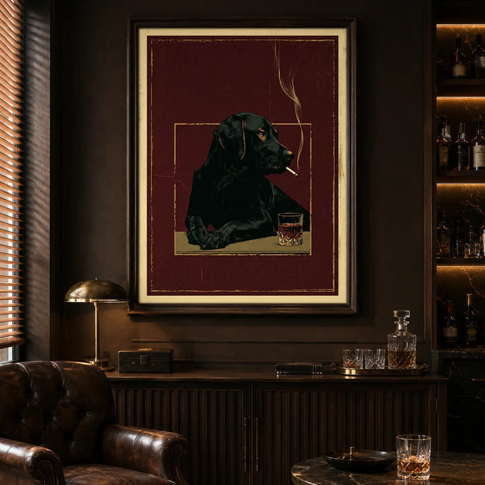 Black Labrador Whiskey Wall Art Decor