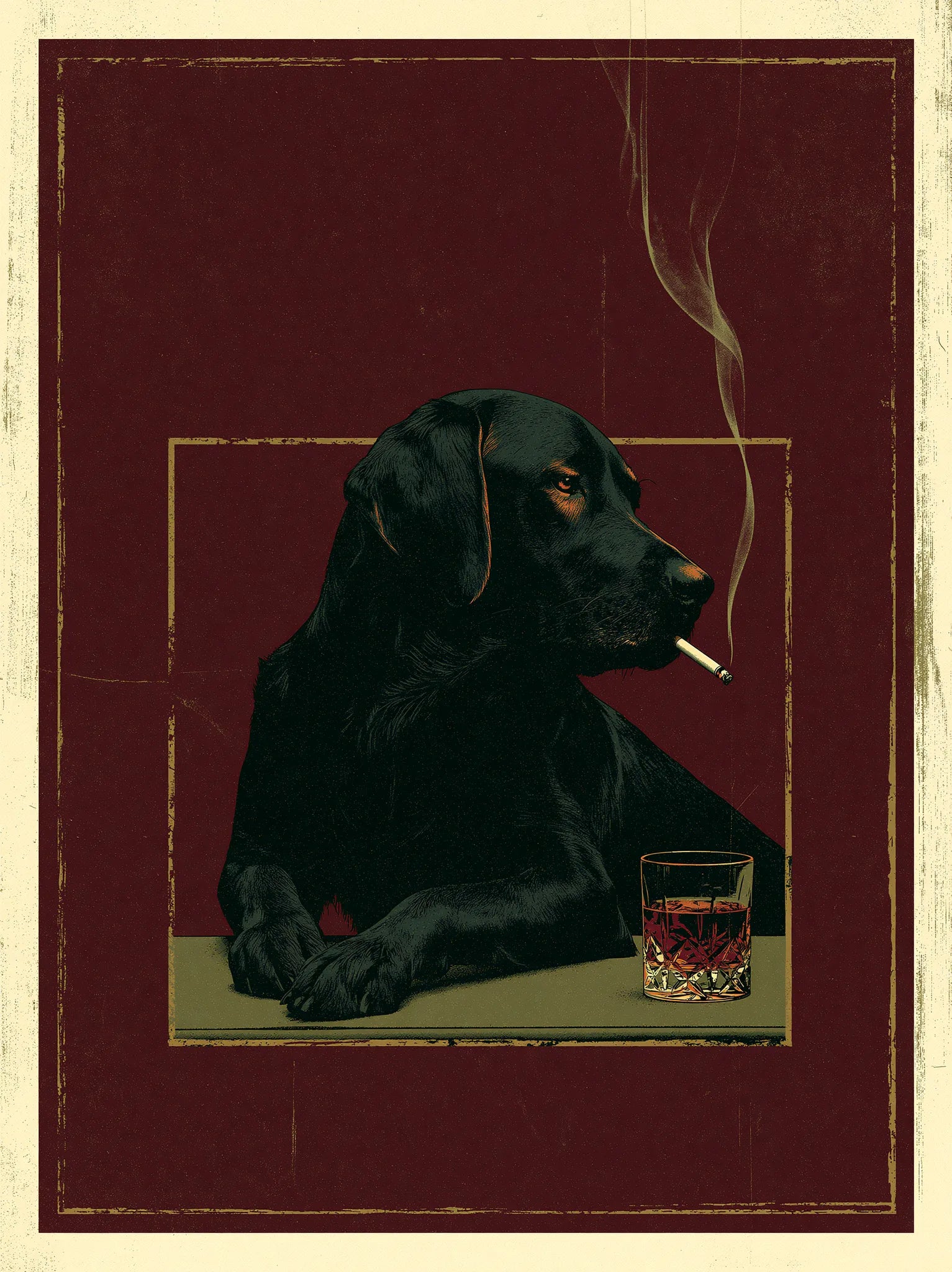 Black Labrador Whiskey Wall Art Decor - Wall Art Decor - front view