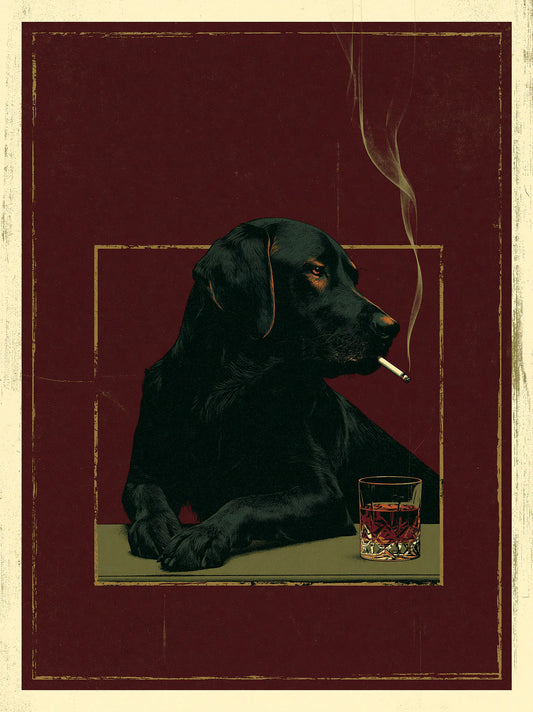 Black Labrador Whiskey Wall Art Decor - Wall Art Decor - front view