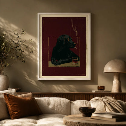 Black Labrador Whiskey Wall Art Decor - Wall Art Decor - in use