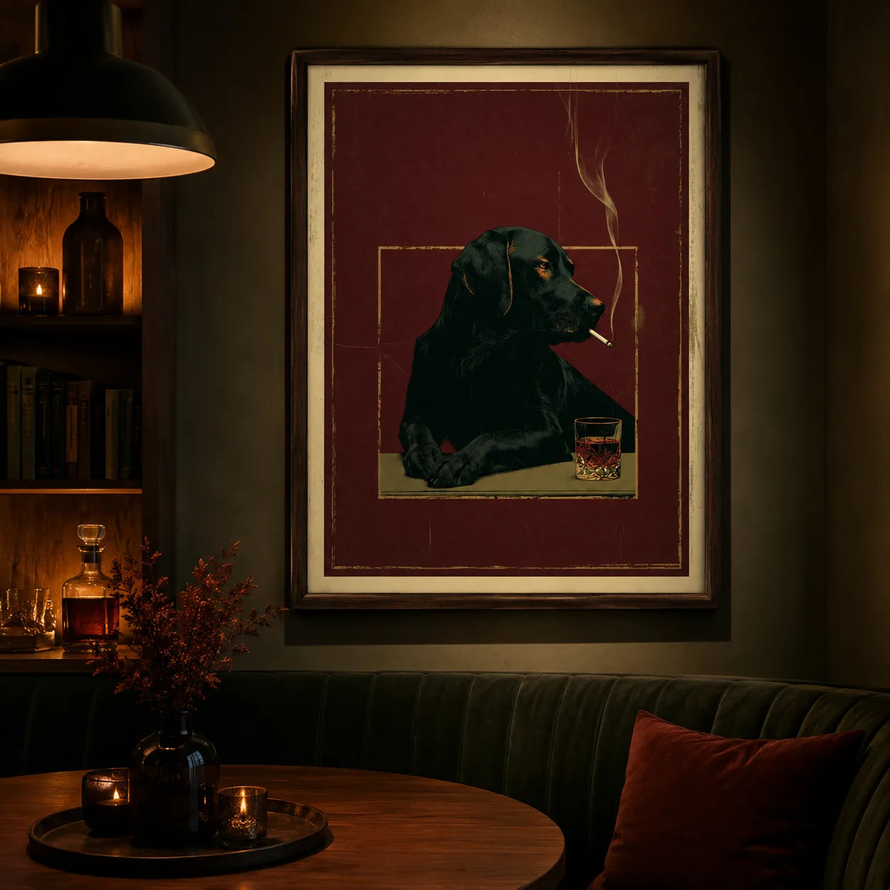 Black Labrador Whiskey Wall Art Decor - Wall Art Decor - lifestyle