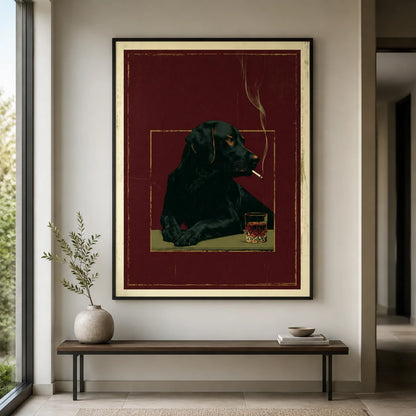 Black Labrador Whiskey Wall Art Decor - Wall Art Decor - styled