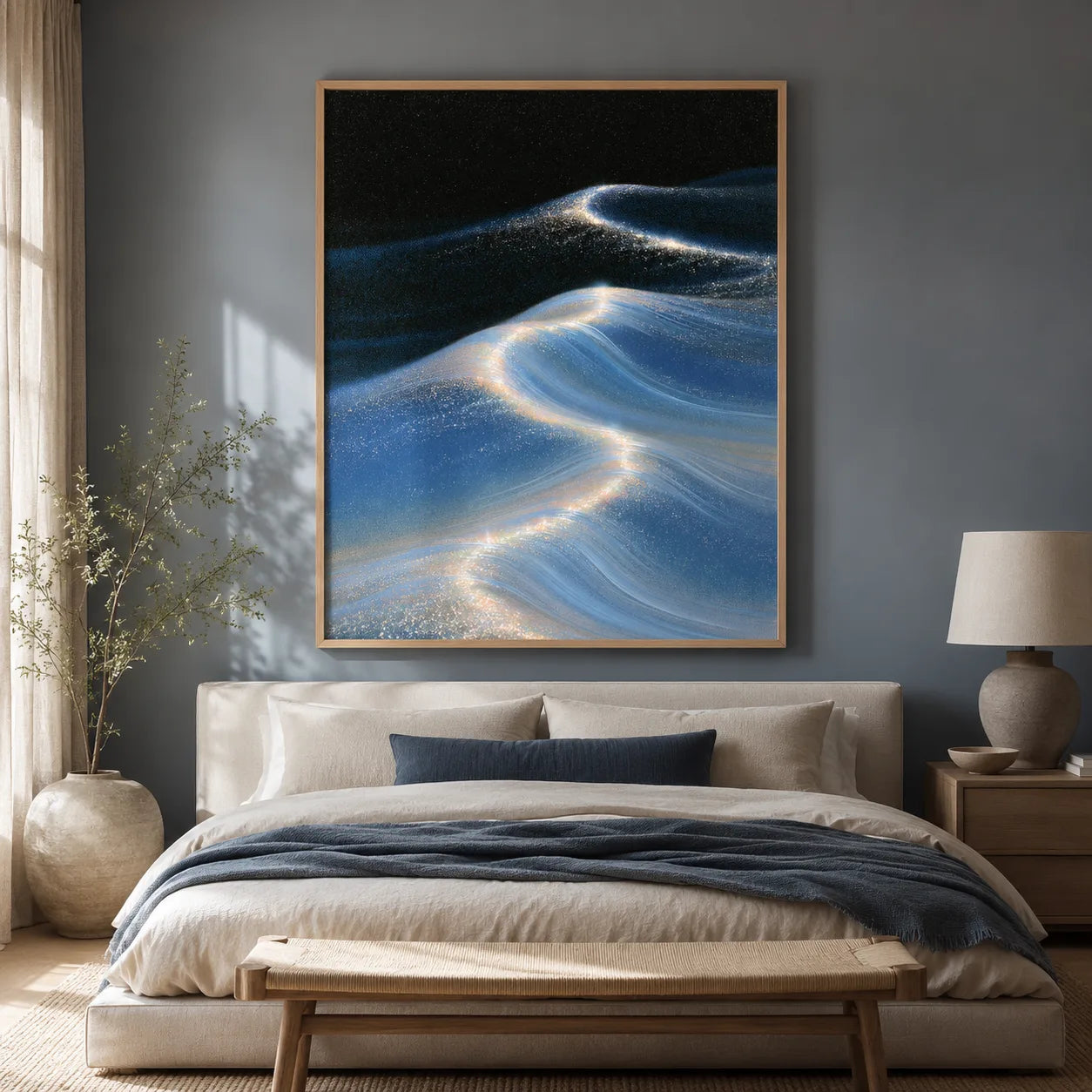 Blue Ocean Waves Wall Art Decor - Wall Art Decor - detail