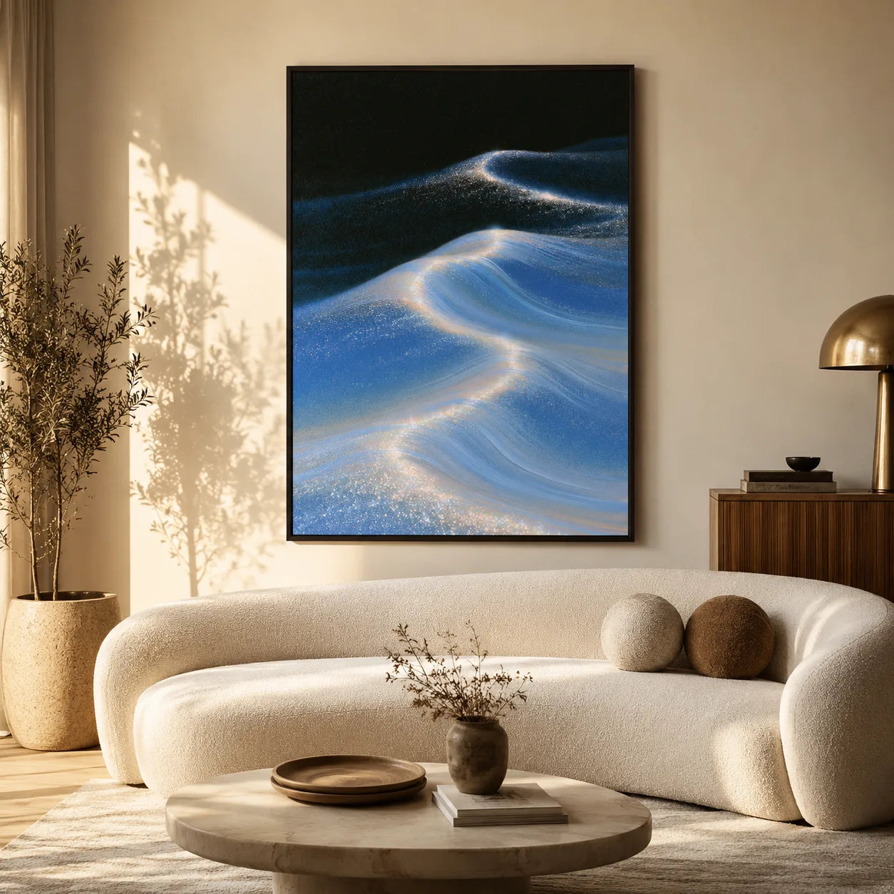 Blue Ocean Waves Wall Art Decor - Wall Art Decor - in use
