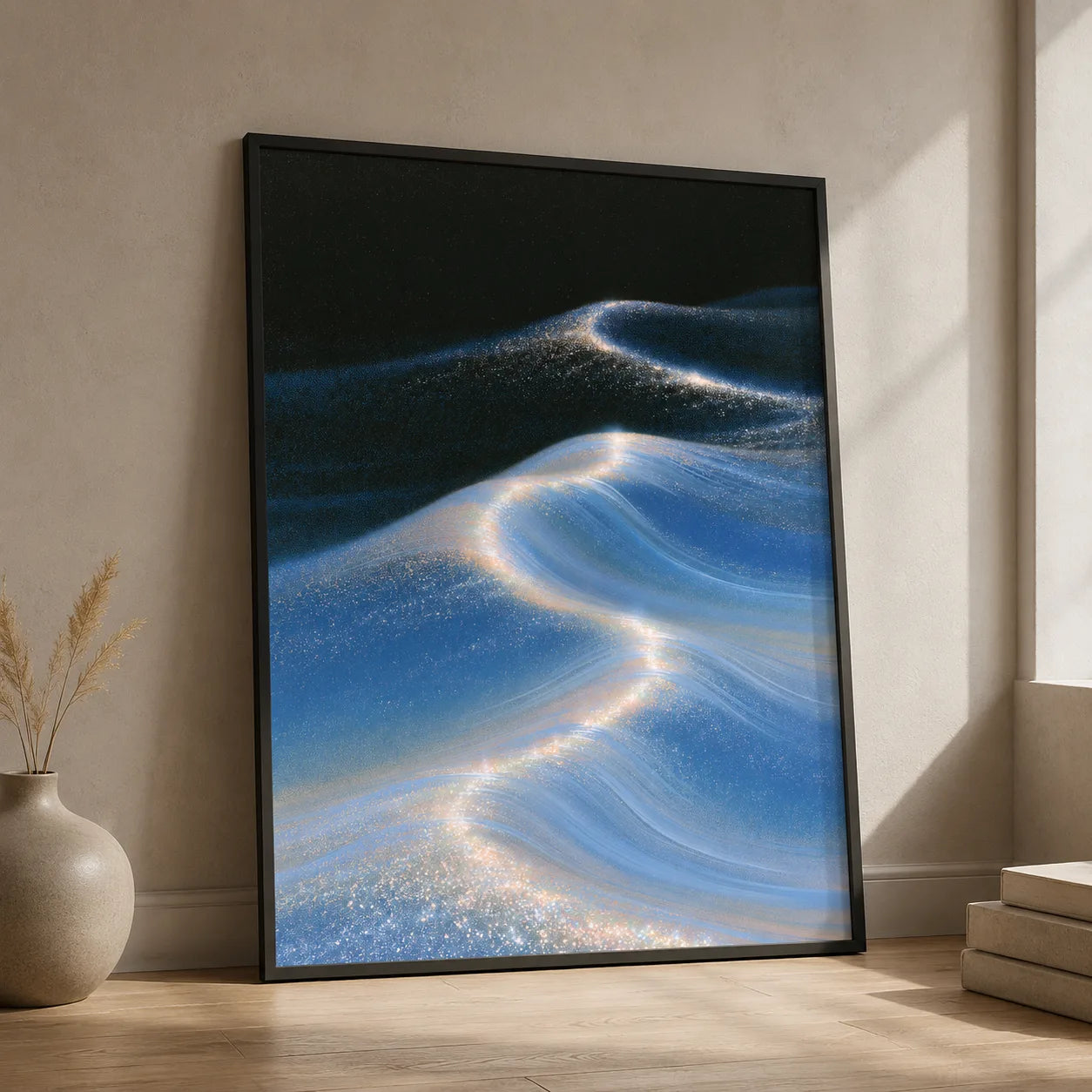 Blue Ocean Waves Wall Art Decor - Wall Art Decor - side view