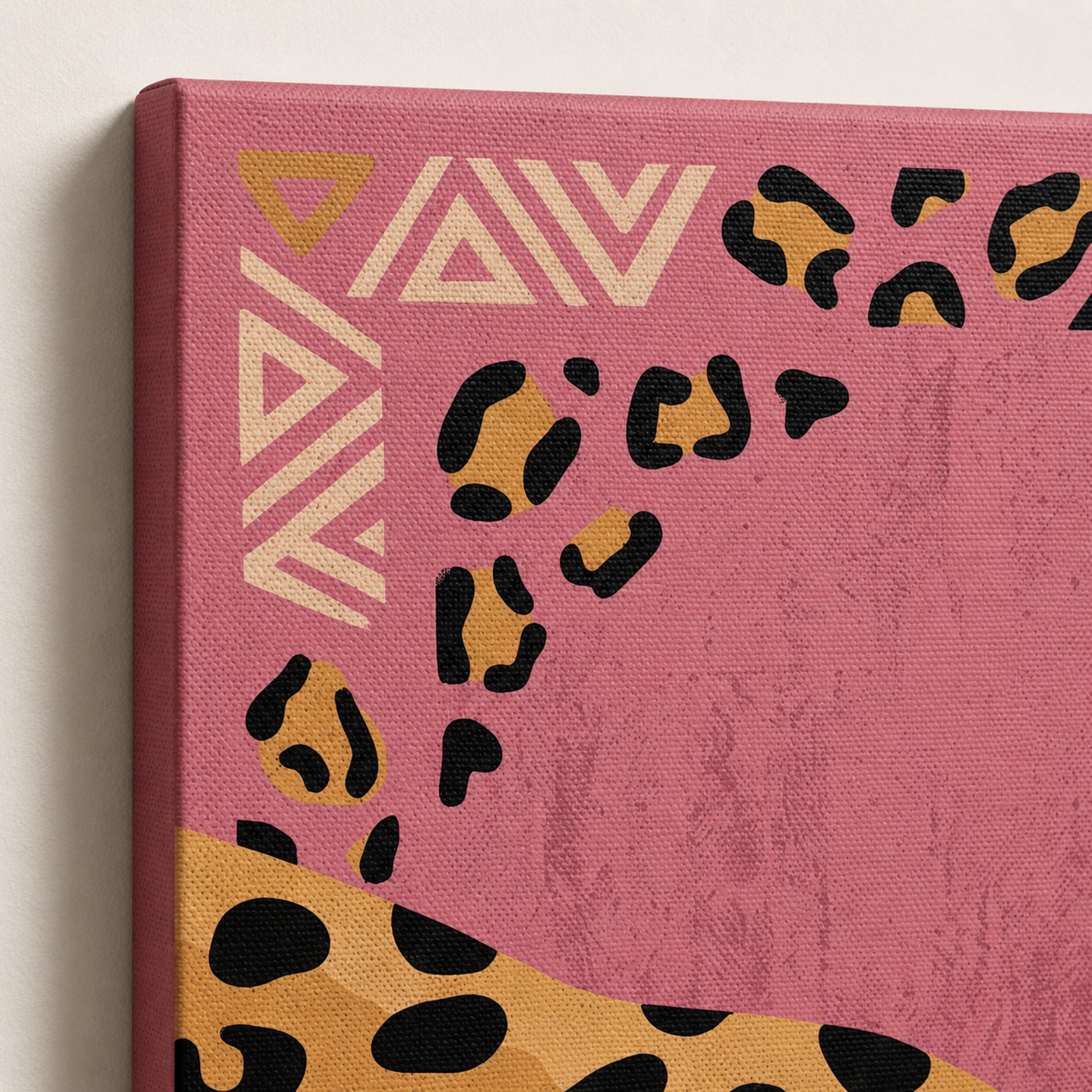 Boho Cheetah on Blush Pink Wall Art Decor preview 8
