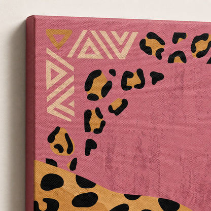 Boho Cheetah on Blush Pink Wall Art Decor preview 8