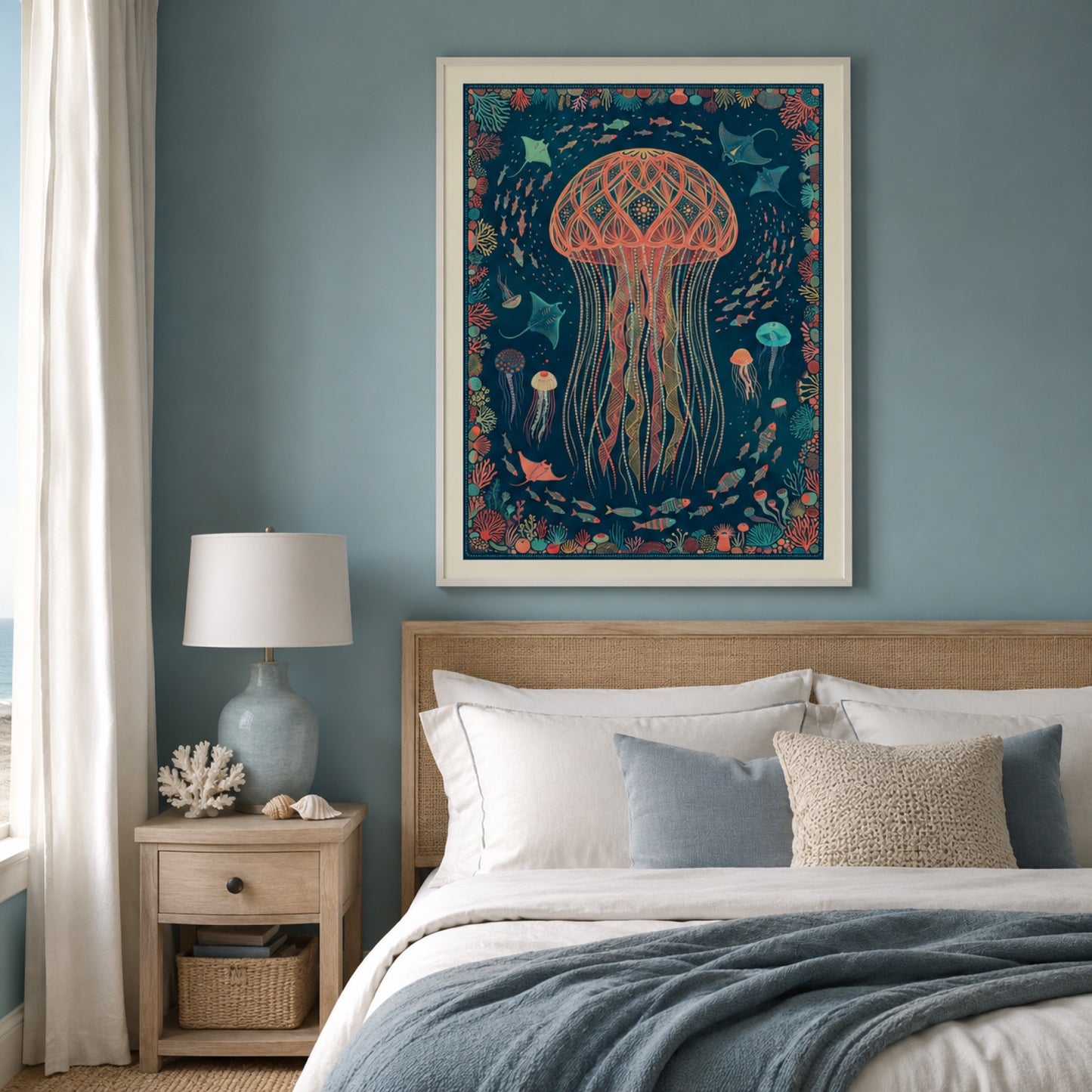 Boho Jellyfish of the Deep Wall Art Decor preview 4