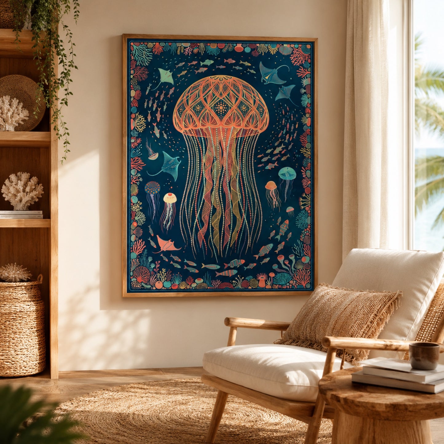 Boho Jellyfish of the Deep Wall Art Decor preview 5