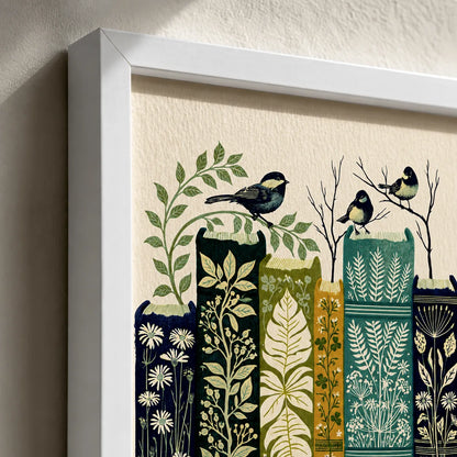 Botanical Books and Songbirds Wall Art Decor - Wall Art Decor - packaging